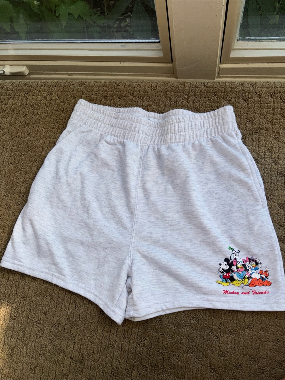 Mickey Mouse medium- light gray jogger Women's Lounge Shorts Disney 100 yrs